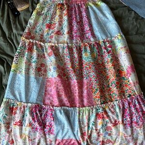Floral Patchwork Maxi Skirt